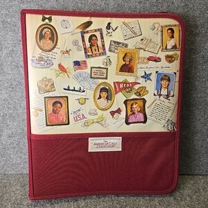 American Girls Collection Binder with Red and Beige Design